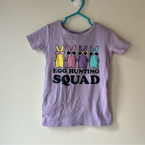 🌼 5/$25 PJ Place Girls Easter Pajama Top Peeps Graphic Tee Purple Size 5 Holiday - Picture 1 of 8